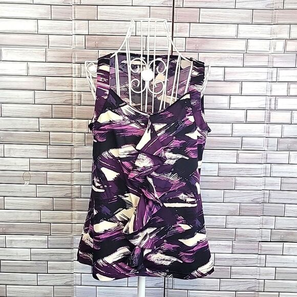 GNW sleeveless blouse with ruffle accent Women's Size M - Picture 1 of 10